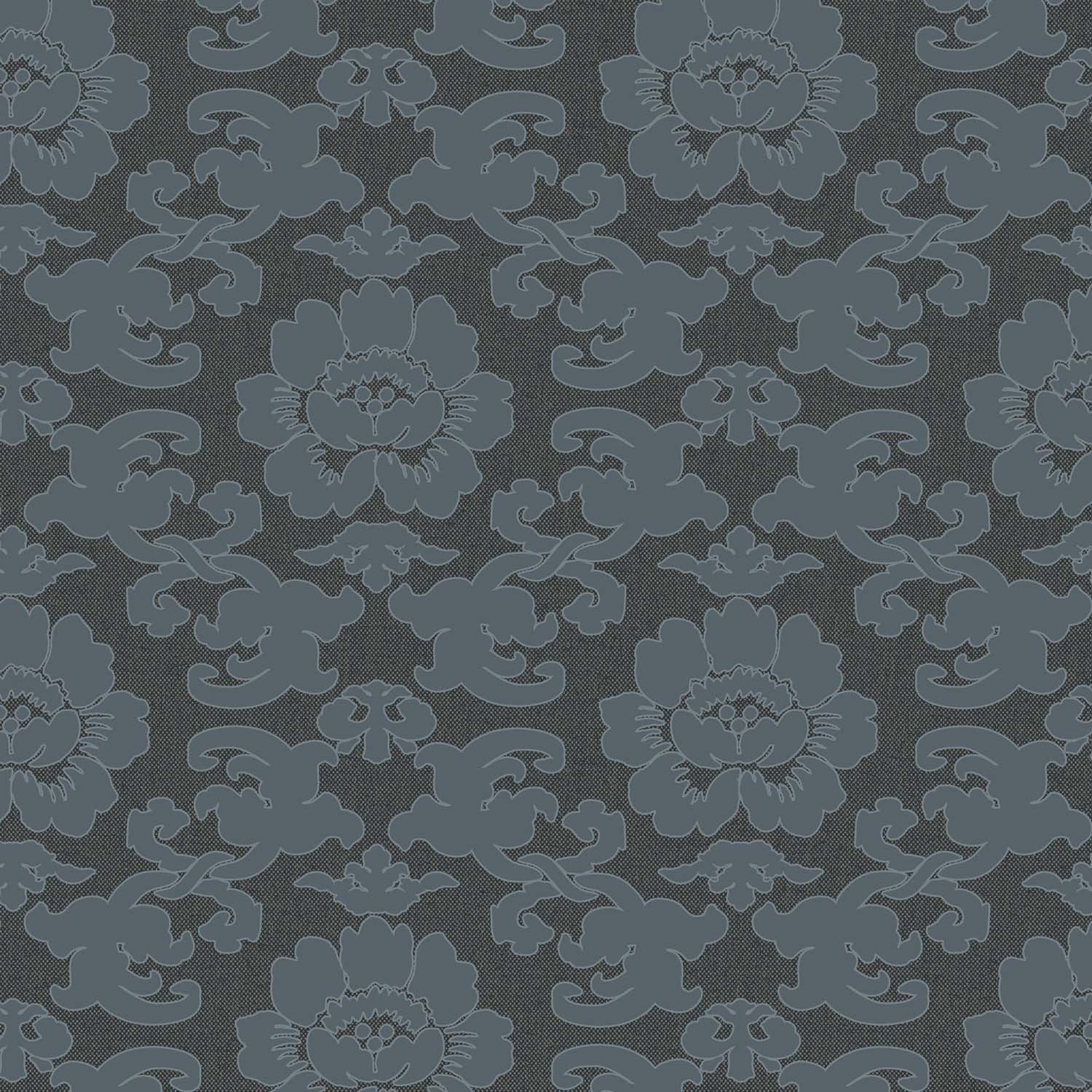 Mitchell Black Silken Poppy Wallpaper