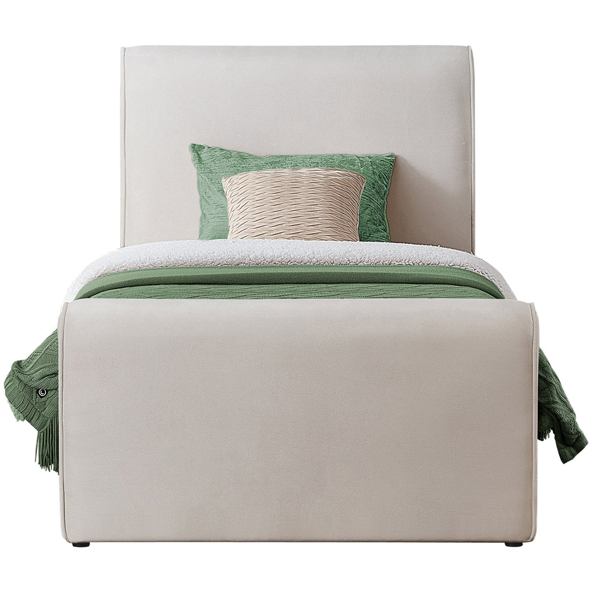 Sloan Cream Velvet Upholstered Bed