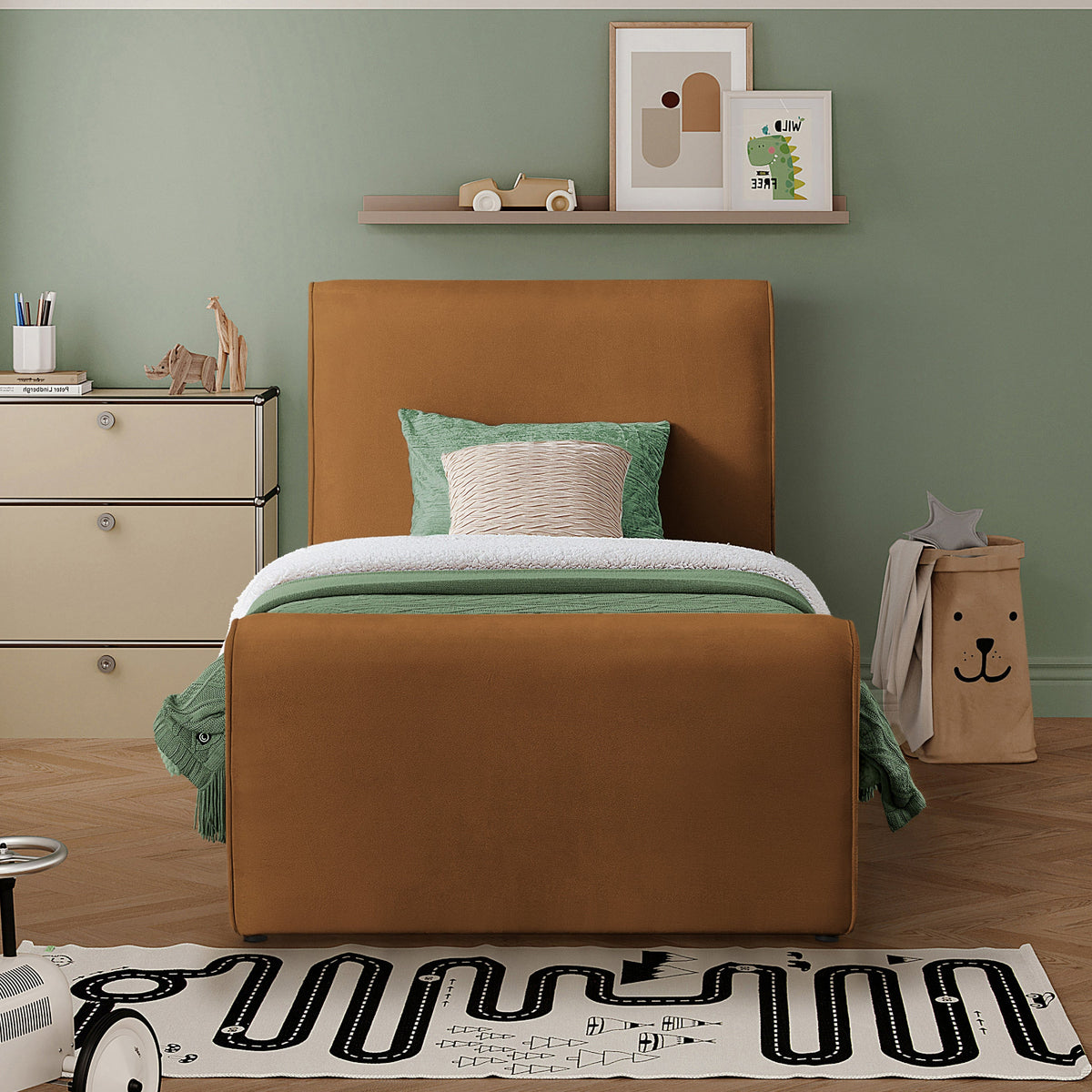 Sloan Saddle Velvet Upholstered Bed