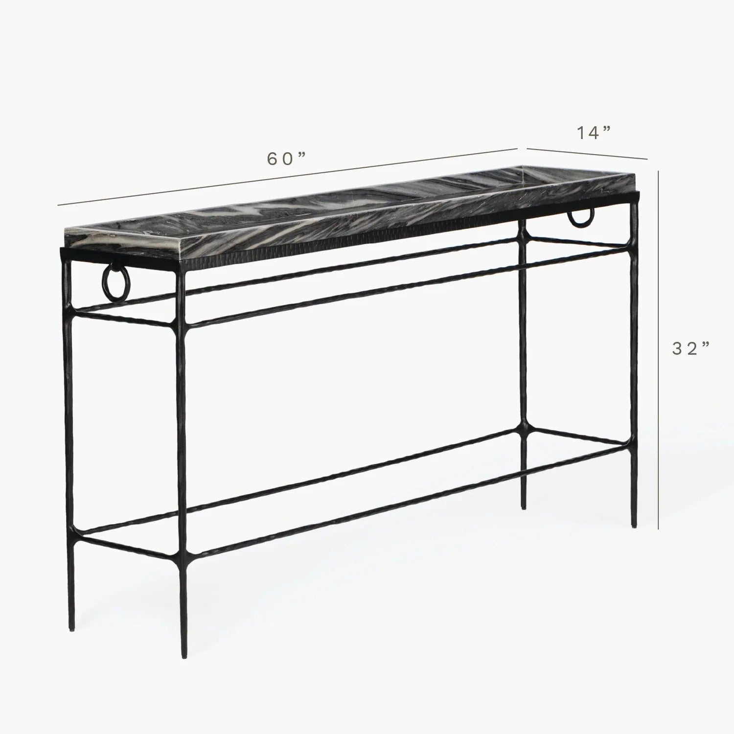 MENO HOME x Co. House Designs Smithfield Black Powder Coated Console Table