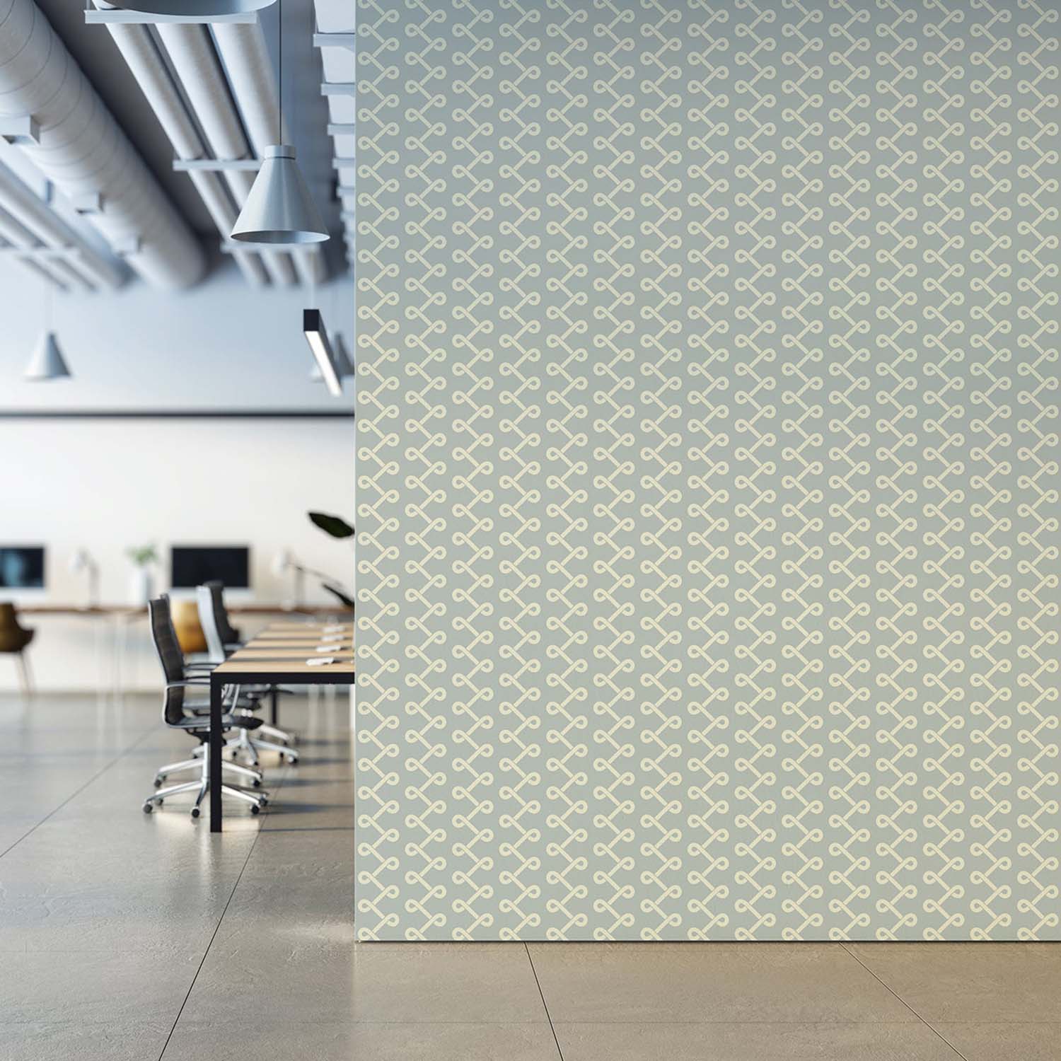 Soft Knot designer wallpaper in Walnut styled in a cozy living room