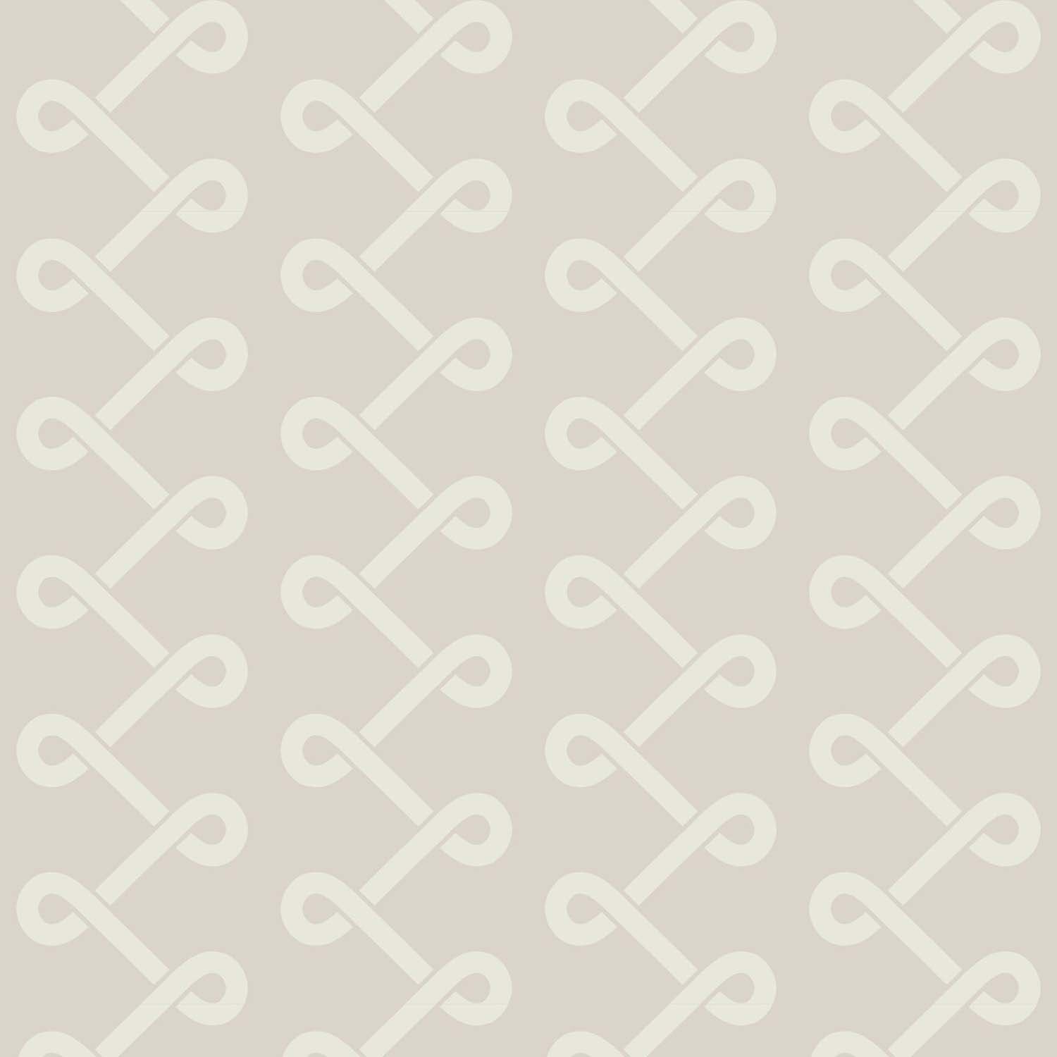 Soft Knot designer wallpaper in Shell Tint styled in a sitting room