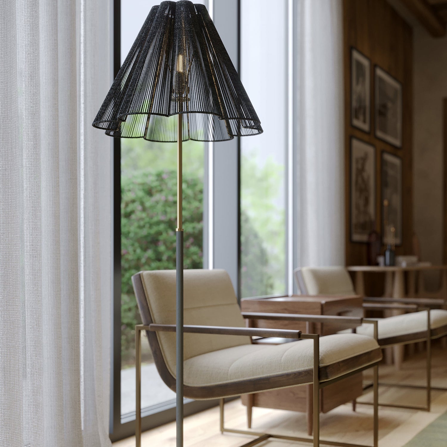 Troy Lighting Sonoma Patina Gold Leaf/Espresso Floor Lamp