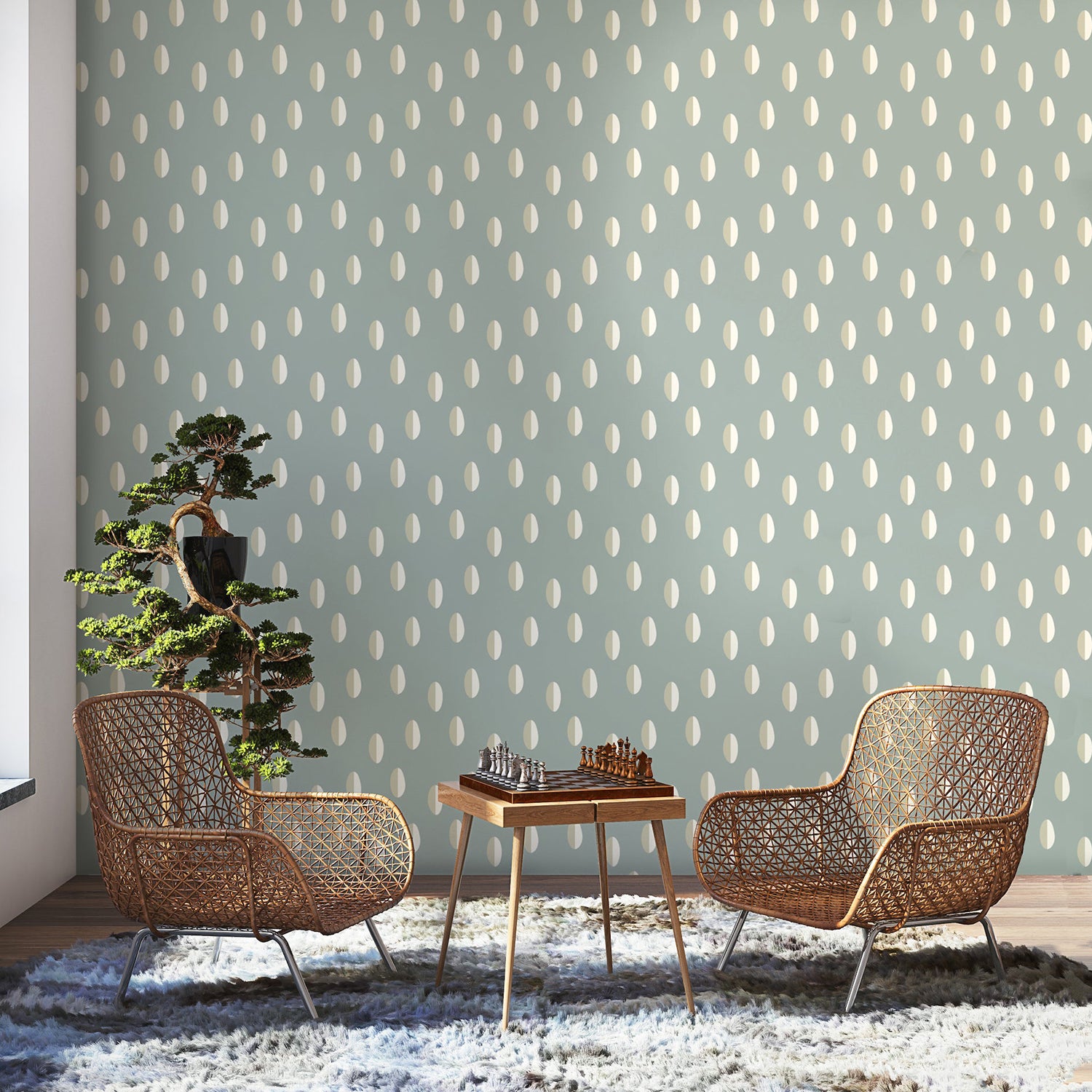 Mitchell Black Split Wallpaper