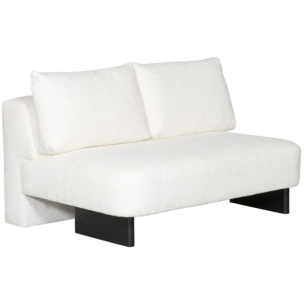 Vanguard Furniture Lola Itilia Ivory/Film Noir Armless Loveseat