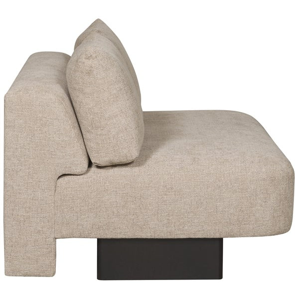 Vanguard Furniture Lola Jasper Pebble/Film Noir Armless Loveseat