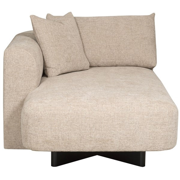 Vanguard Furniture Lola Jasper Pebble/Film Noir Left Arm Chaise