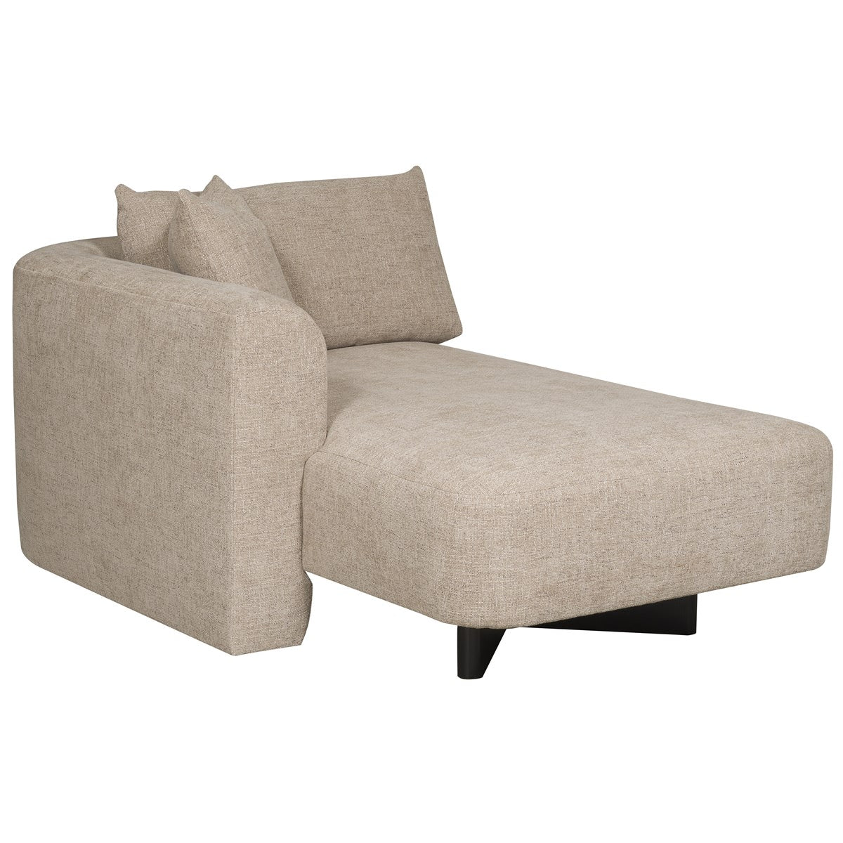 Vanguard Furniture Lola Jasper Pebble/Film Noir Left Arm Chaise