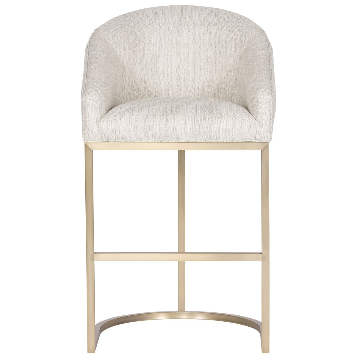 Vanguard Furniture MIY Dining Index Porcelain with Satin Brass Metal Barrel Base Performance Ryder Barstool