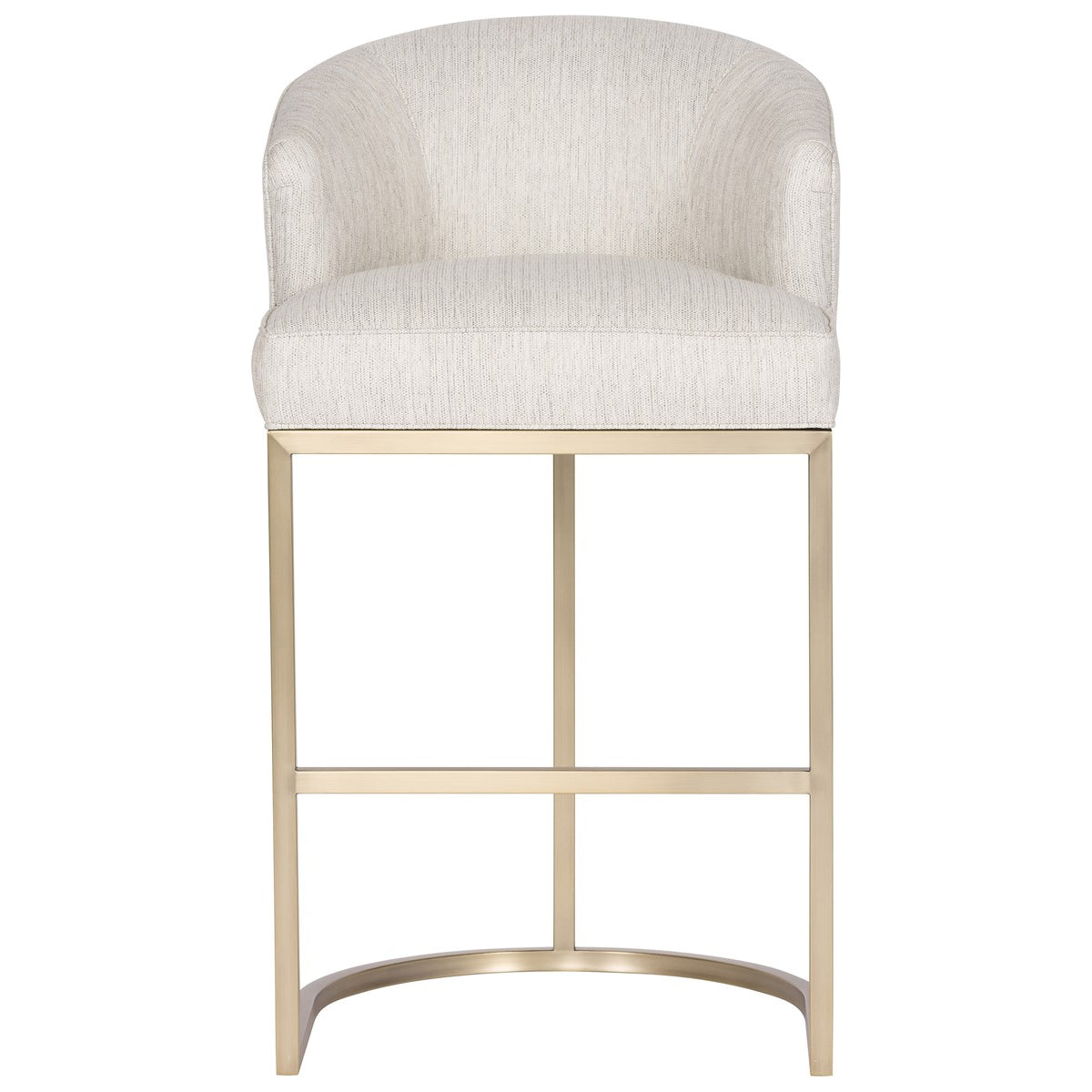 Vanguard Furniture MIY Dining Index Porcelain with Satin Brass Metal Barrel Base Performance Charley Barstool