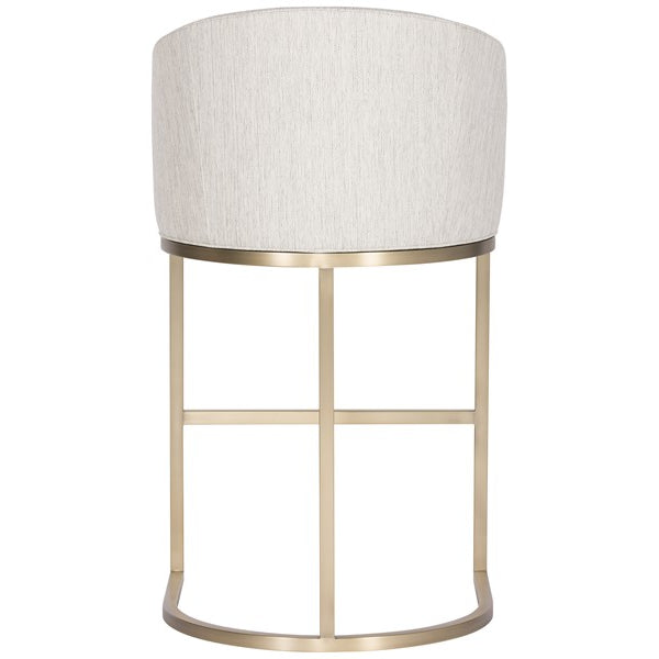 Vanguard Furniture MIY Dining Index Porcelain with Satin Brass Metal Barrel Base Performance Charley Barstool