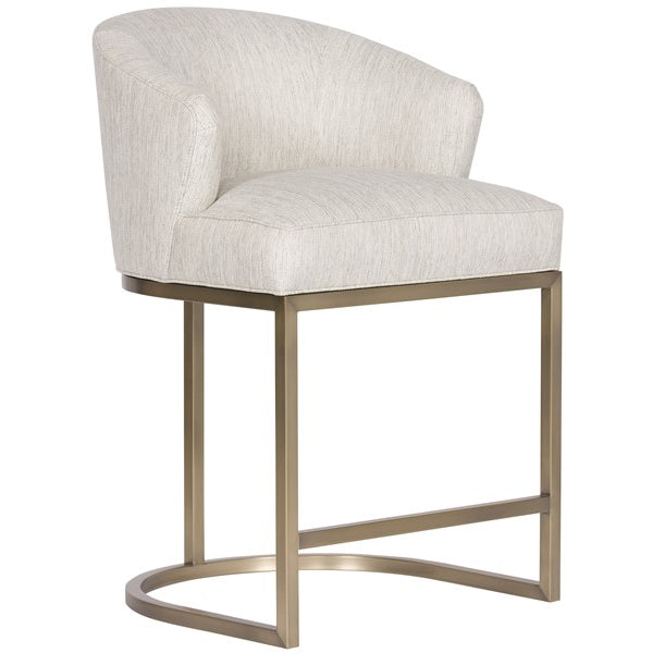 Vanguard Furniture MIY Dining Index Porcelain with Satin Brass Metal Barrel Base Performance Charley Counter Stool