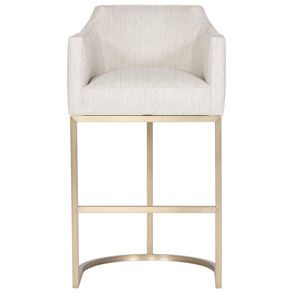 Vanguard Furniture MIY Dining Index Porcelain with Satin Brass Metal Barrel Base Performance Ian Barstool