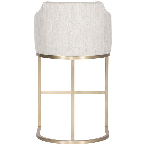 Vanguard Furniture MIY Dining Index Porcelain with Satin Brass Metal Barrel Base Performance Ian Barstool