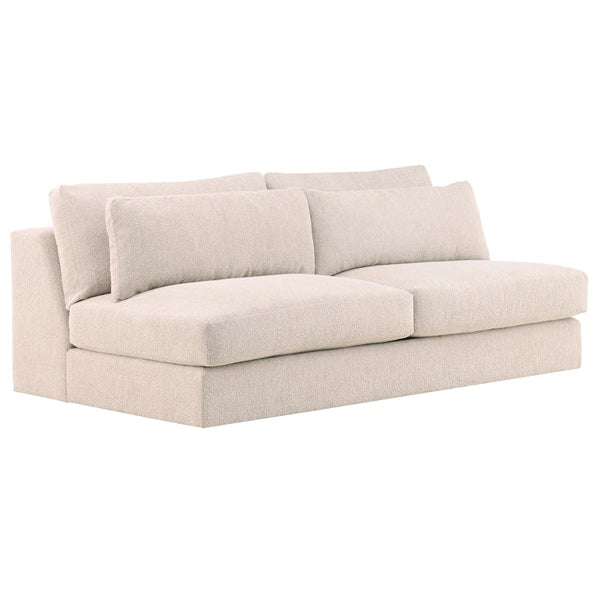 Vanguard Furniture Leone Topper Oatmeal Fabric Armless Two Seat Sofa