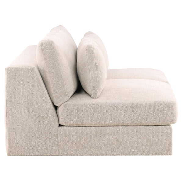 Vanguard Furniture Leone Topper Oatmeal Fabric Armless Two Seat Sofa
