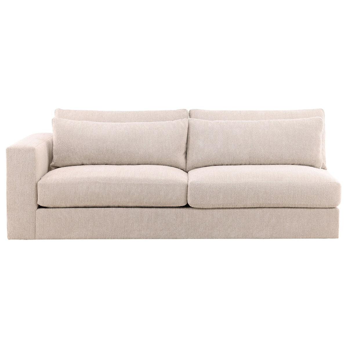 Vanguard Furniture Leone Topper Oatmeal Fabric Left Arm Two Seat Sofa