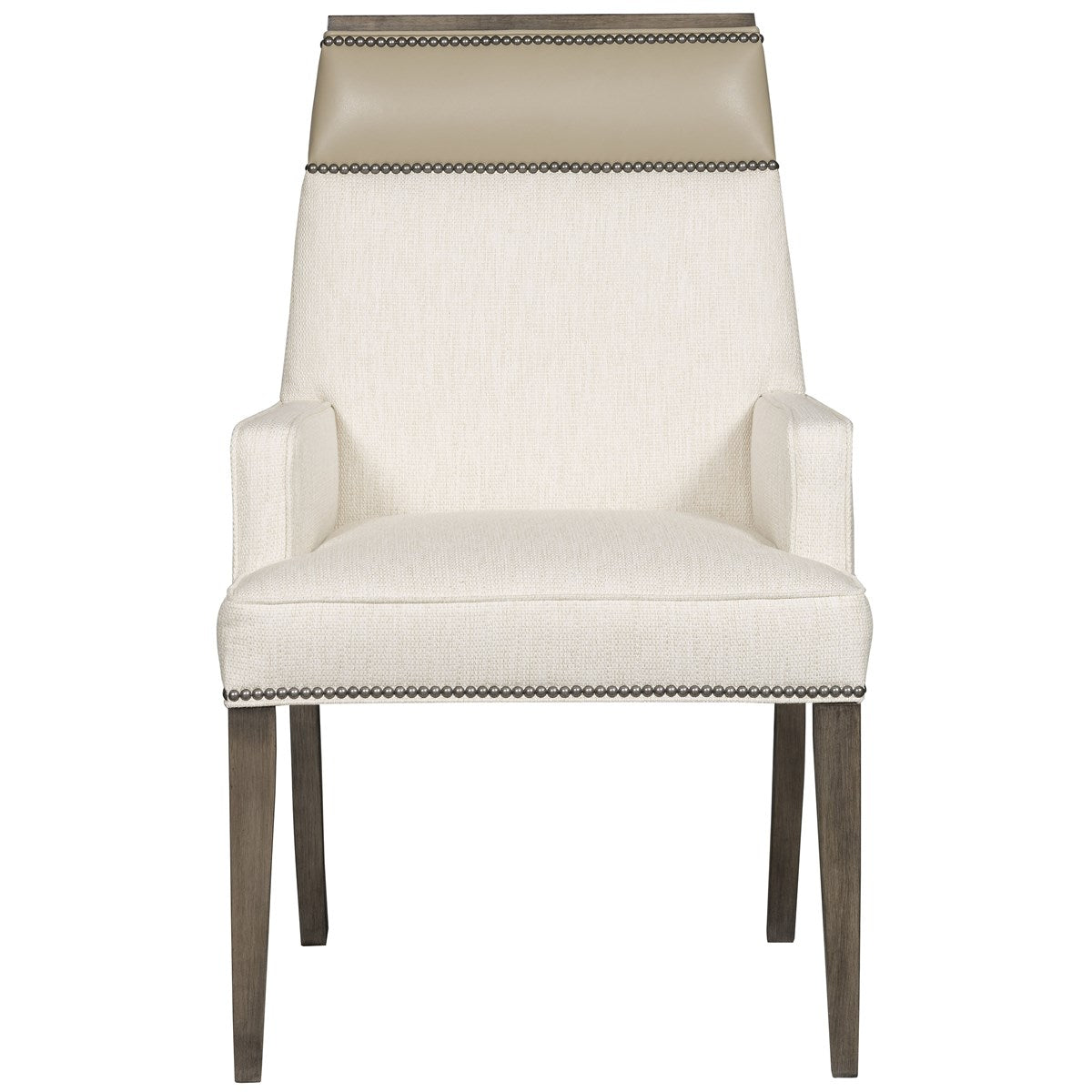 Vanguard Furniture Phelps Arm Chair Kidders Porcelain/Remmy Beige/#9 Black Silver Nail/Greythorn Dining