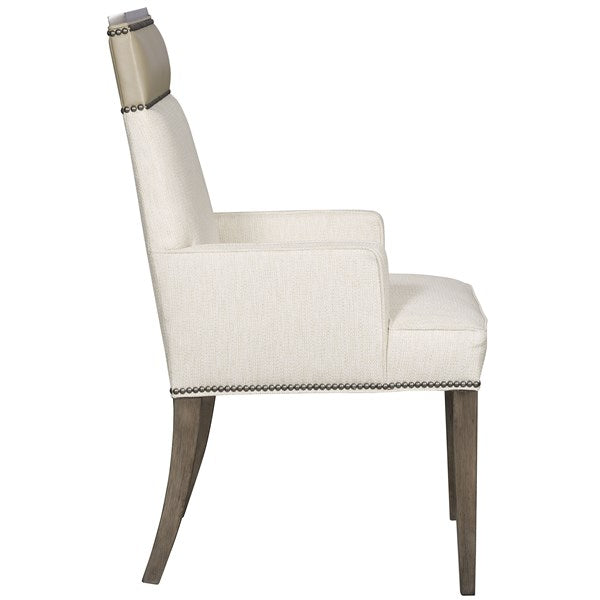Vanguard Furniture Phelps Arm Chair Kidders Porcelain/Remmy Beige/#9 Black Silver Nail/Greythorn Dining
