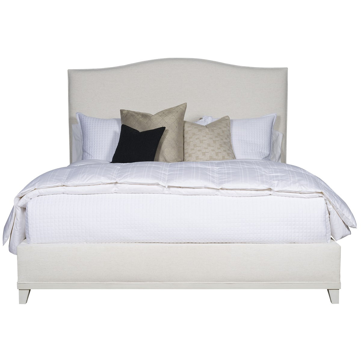 Vanguard Furniture Clara Queen Bed Nomad Snow with Tapered Leg & Molding in Casa Blanca Loom Program