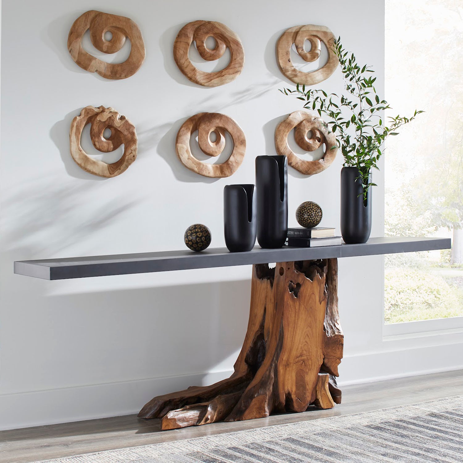 Phillips Collection Teak Wood Console Table