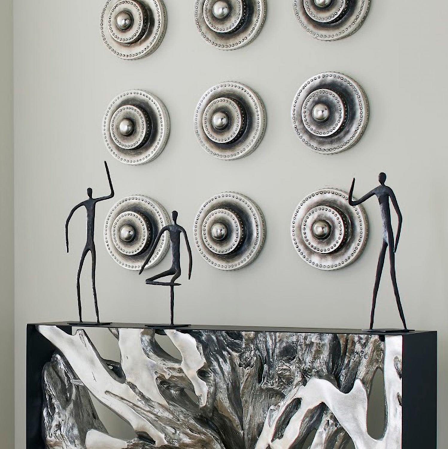 Phillips Collection Gesturing Abstract Figure on Metal Base