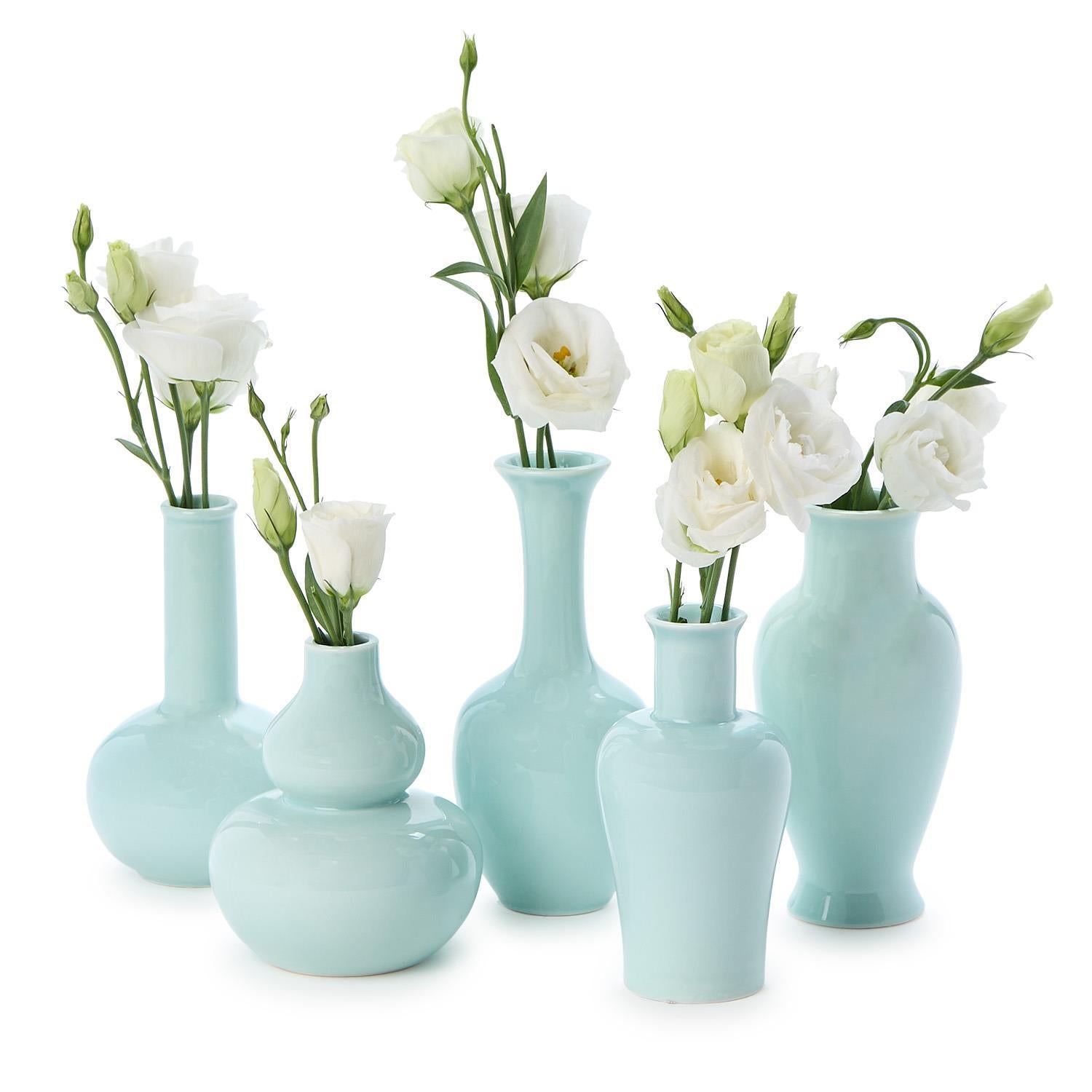 Aquamarine Vase Set of 5