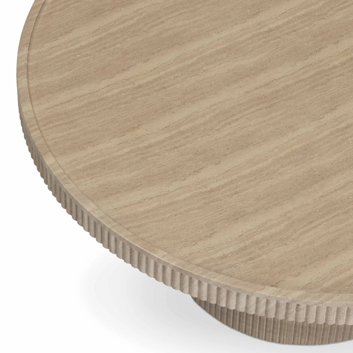 TOV Furniture Darcy Travertine Concrete Indoor/Outdoor Round Coffee Table