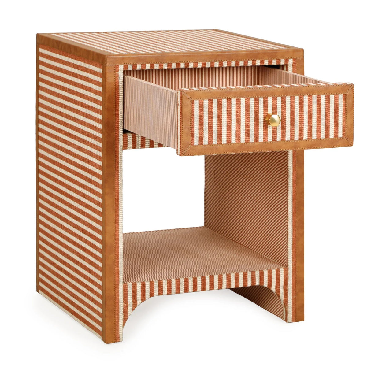 TOV Furniture Kora Terracotta Cotton Jute 1-Drawer Nightstand