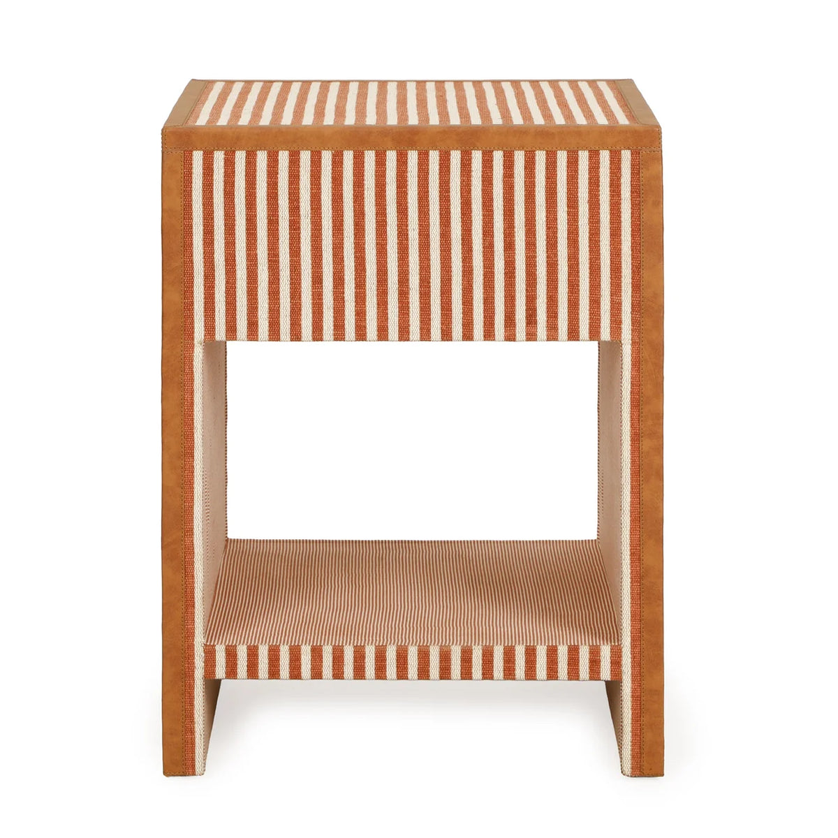 TOV Furniture Kora Terracotta Cotton Jute 1-Drawer Nightstand