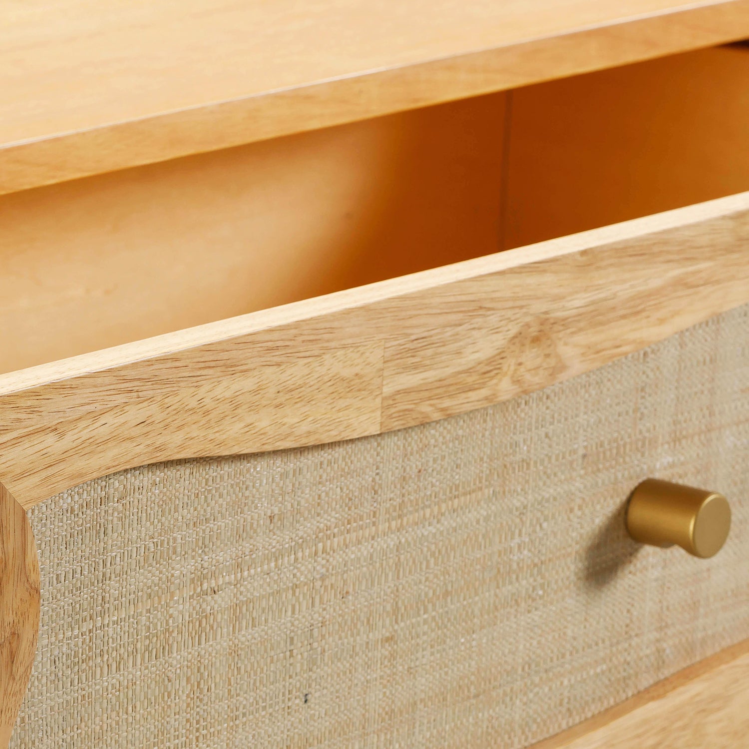 TOV Furniture Grappa Natural Wood & Rattan Wavy Dresser