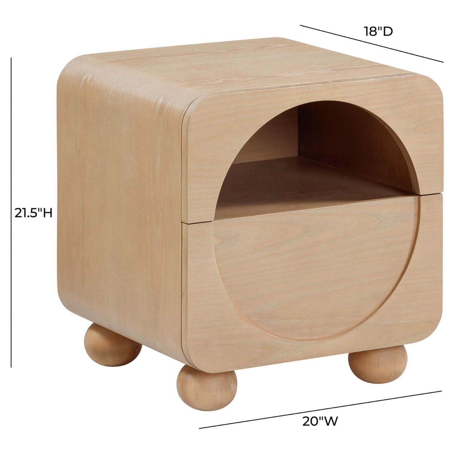 TOV Furniture Moonrise Natural Ash Nightstand