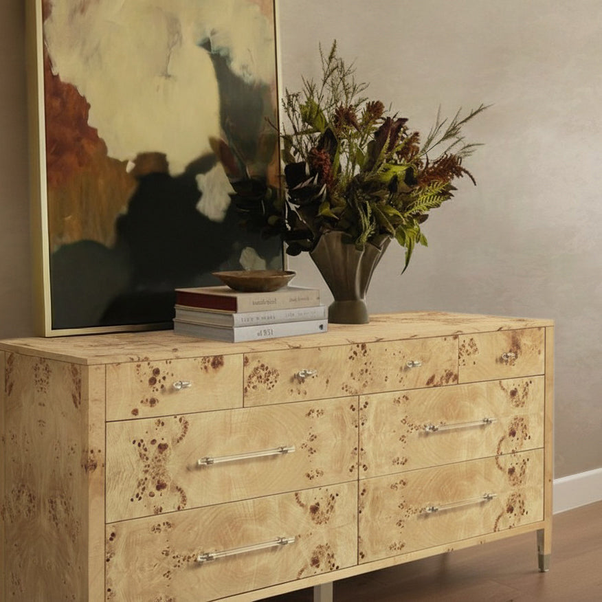TOV Furniture Brandyss Natural Burl 7-Drawer Dresser