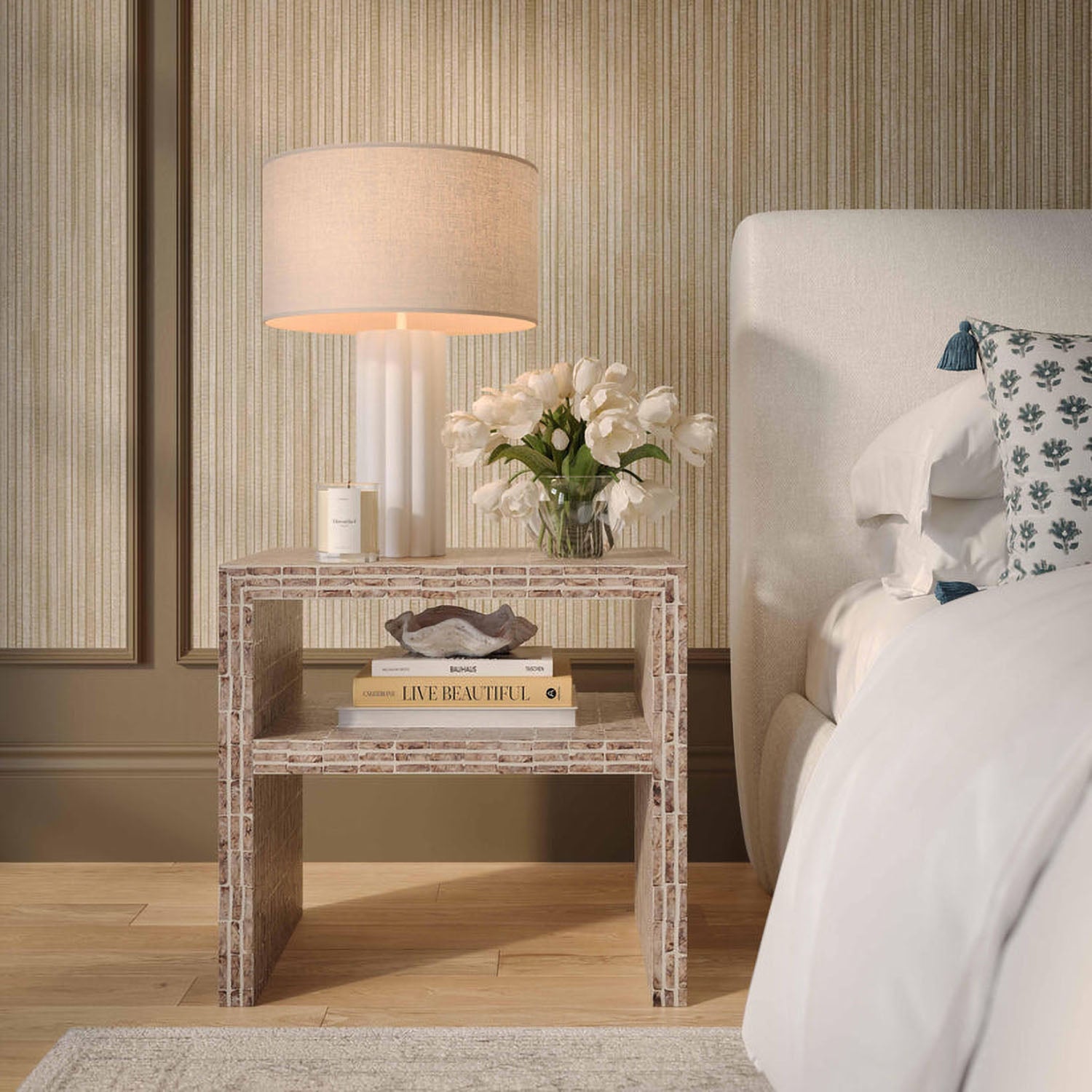 TOV Furniture Derry Capiz Shell Nightstand