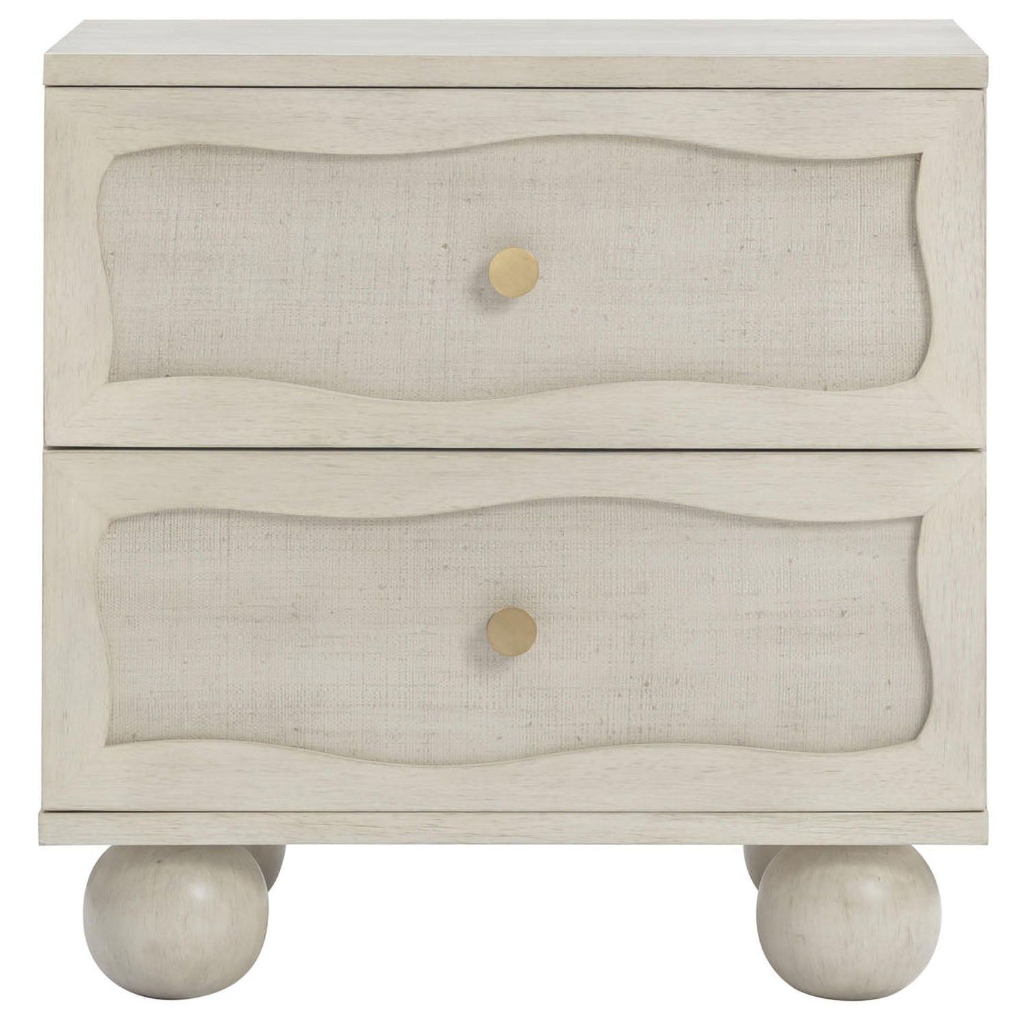 TOV Furniture Grappa Whitewashed Wood & Raffia Wavy Nightstand