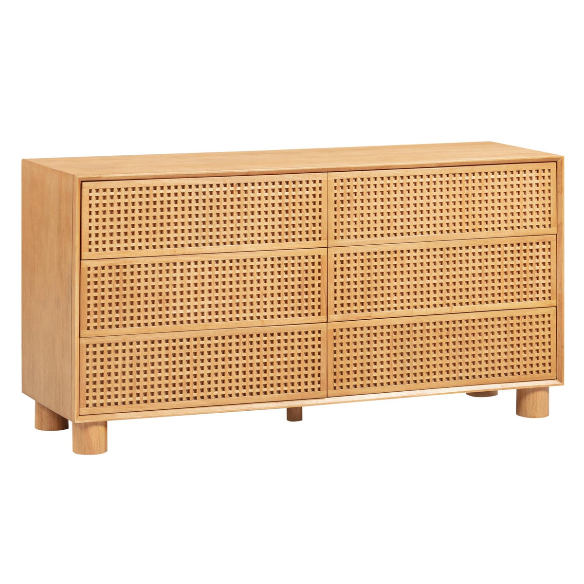 TOV Furniture Miles 62" Natural Wood 6-Drawer Dresser in natural wood, primary product view
