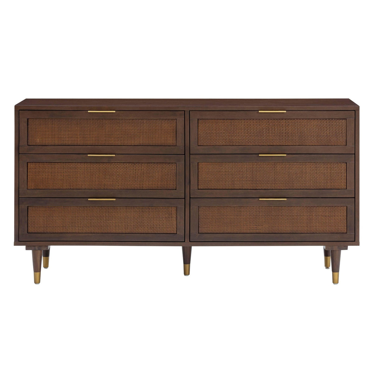 TOV Furniture Sierra 60in Cane 6-Drawer Dresser