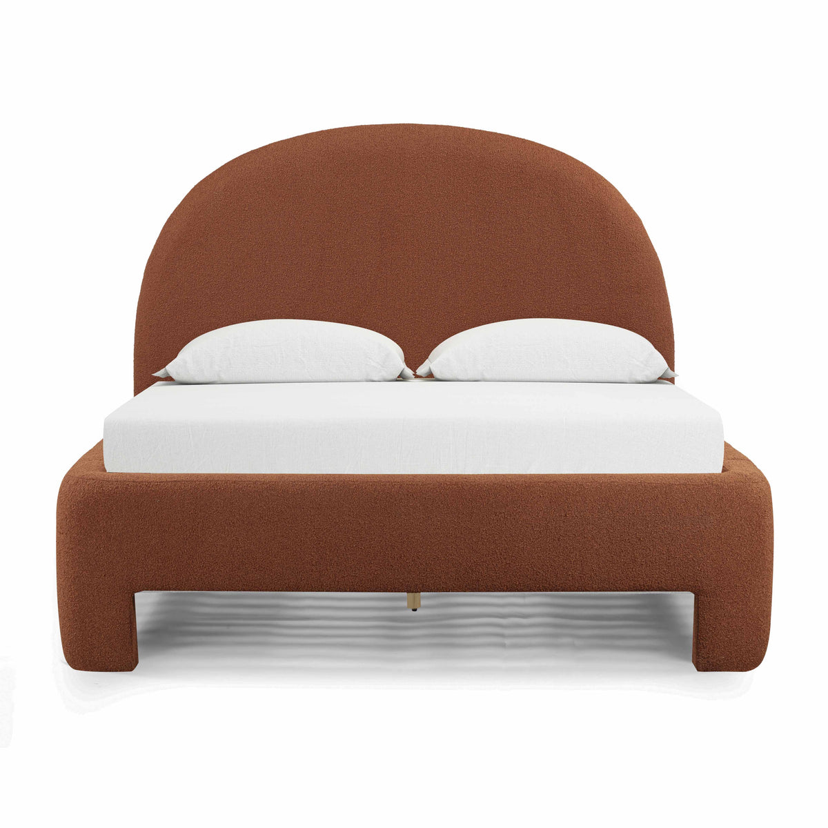 TOV Furniture Orphea Performance Boucle Bed in autumn red boucle, primary product view