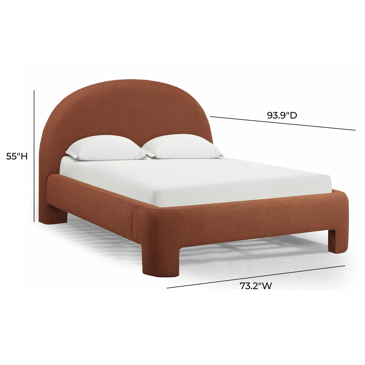 TOV Furniture Orphea Autumn Red Performance Boucle Bed