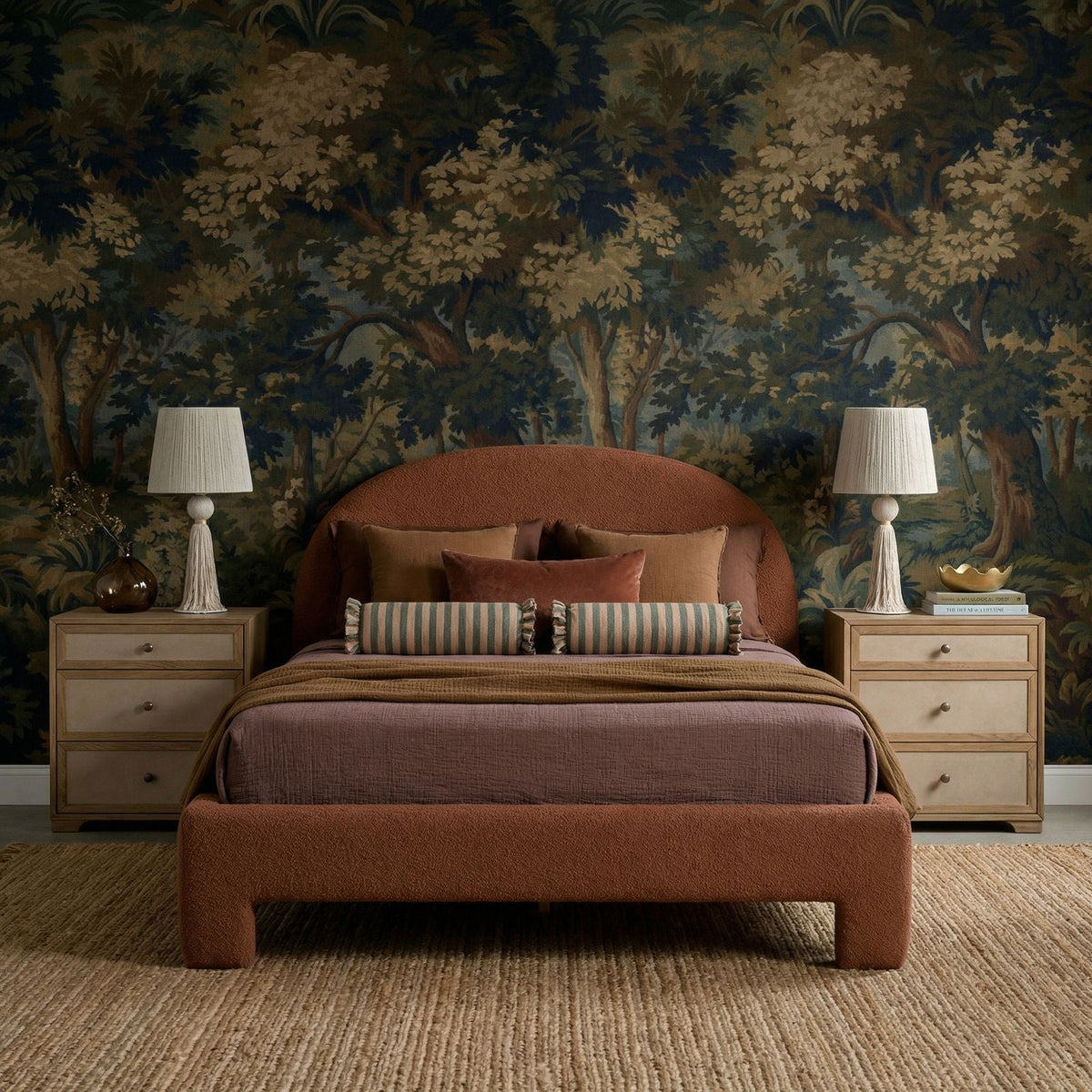 TOV Furniture Orphea Autumn Red Performance Boucle Bed