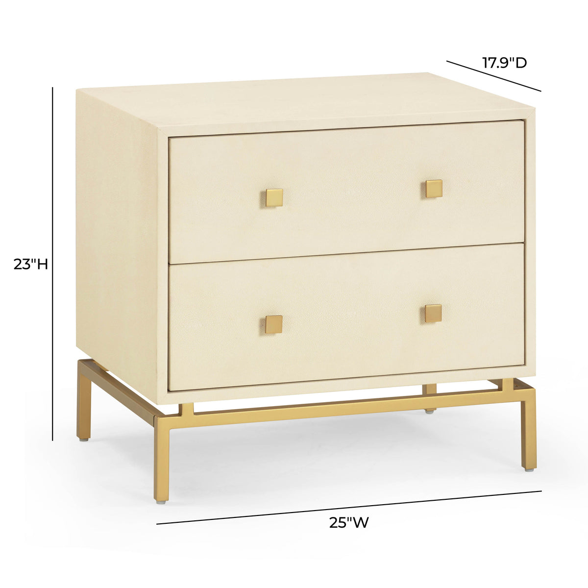 TOV Furniture Pesce Faux Shagreen 2-Drawer Nightstand