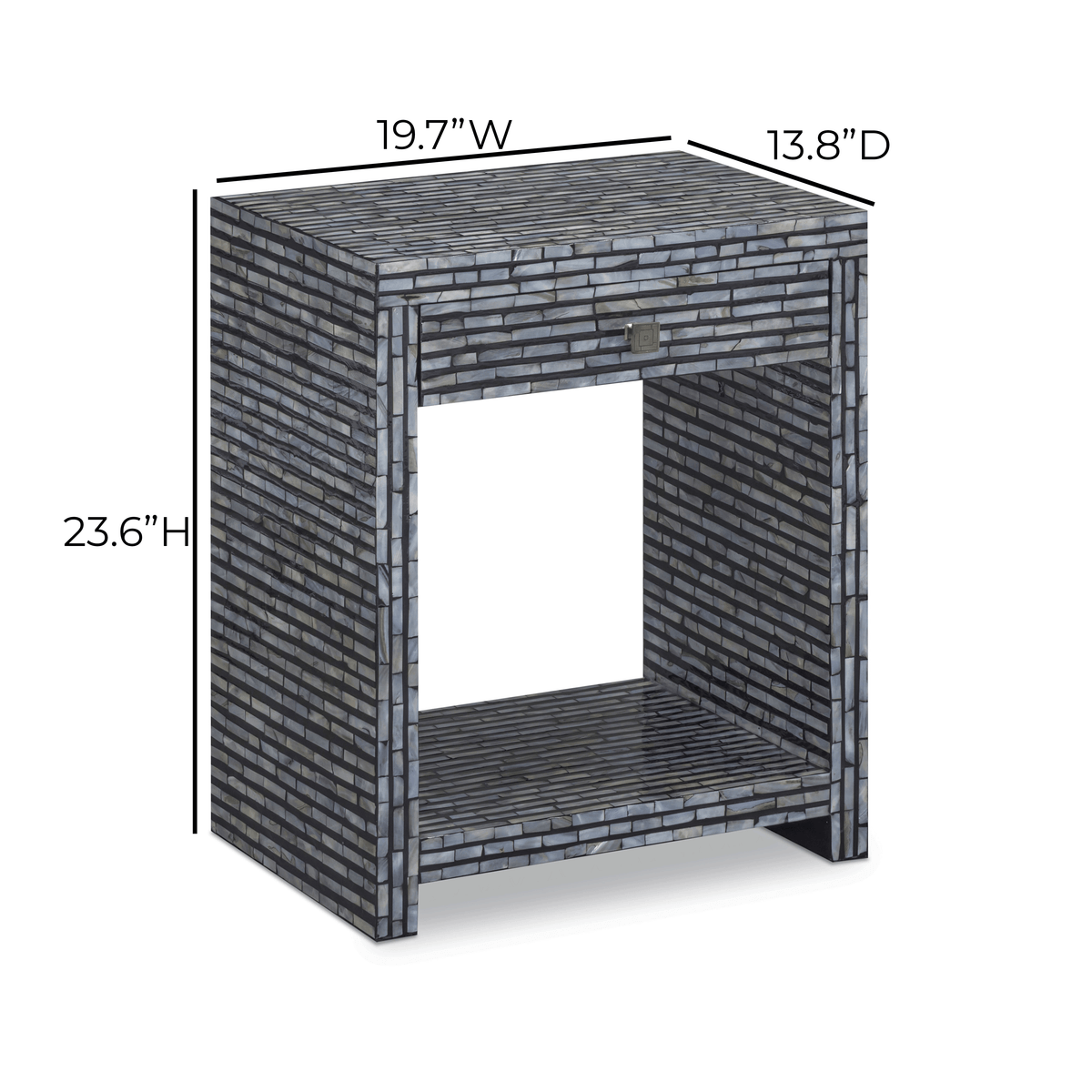 TOV Furniture Cassis 20in Mother of Pearl 1-Drawer Nightstand
