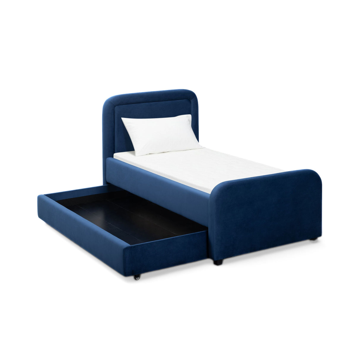 TOV Furniture Briella Navy Performance Velvet Twin Trundle Bed