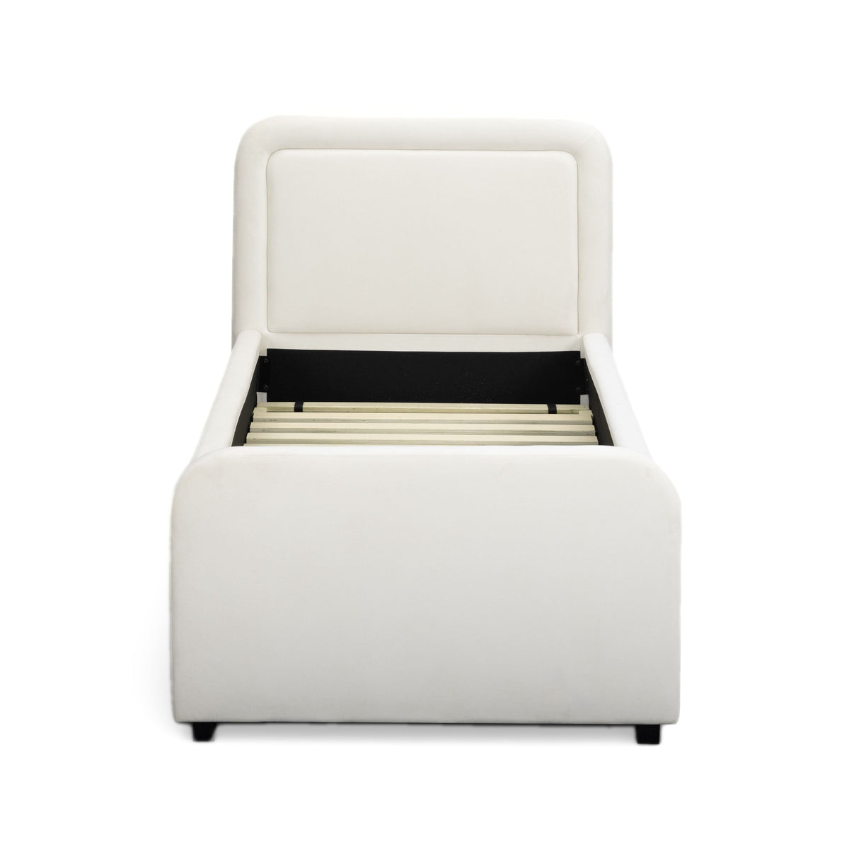 TOV Furniture Briella Cream Performance Velvet Twin Trundle Bed