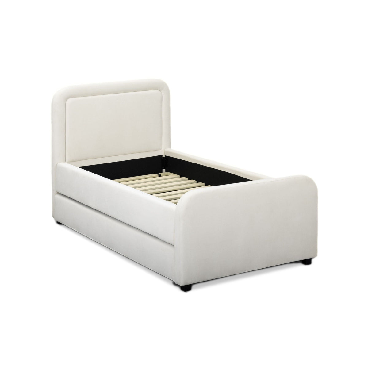 TOV Furniture Briella Cream Performance Velvet Twin Trundle Bed