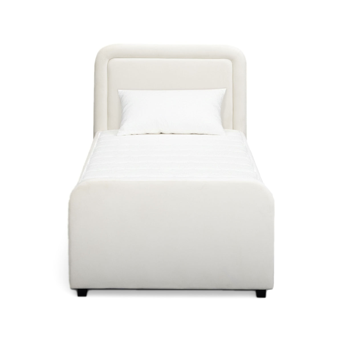 TOV Furniture Briella Cream Performance Velvet Twin Trundle Bed