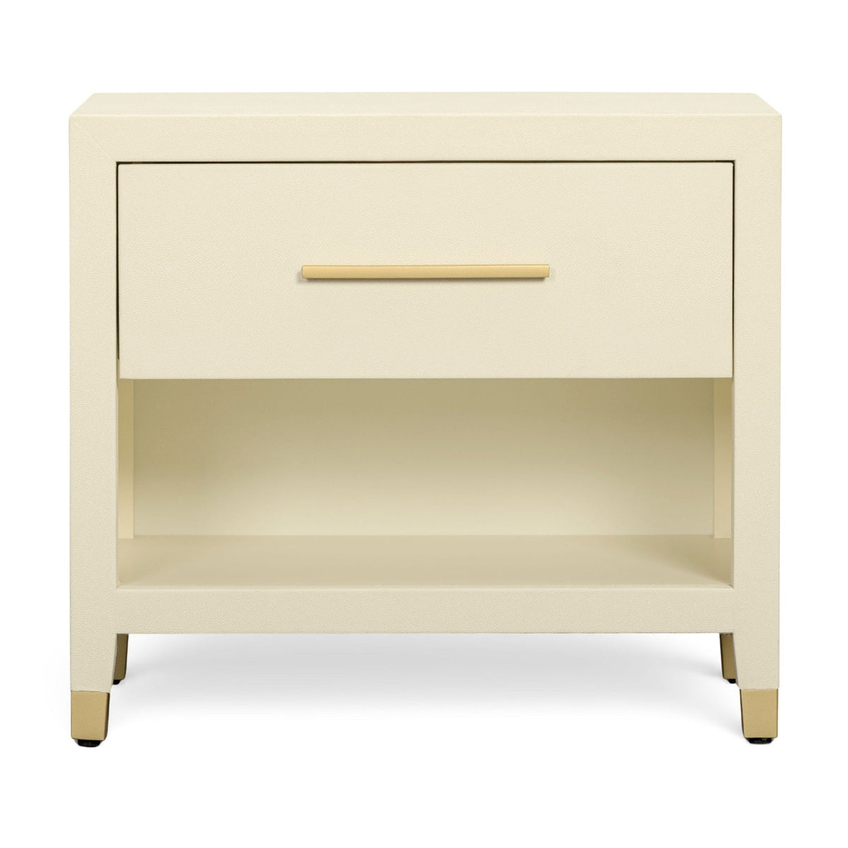 TOV Furniture Dani Cream Faux Shagreen Nightstand
