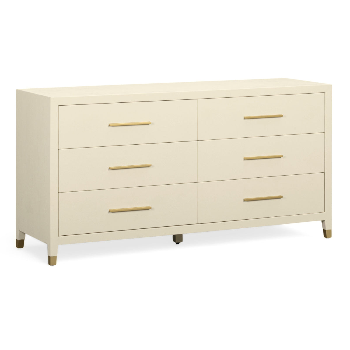 TOV Furniture Dani Cream Faux Shagreen 6-Drawer Dresser