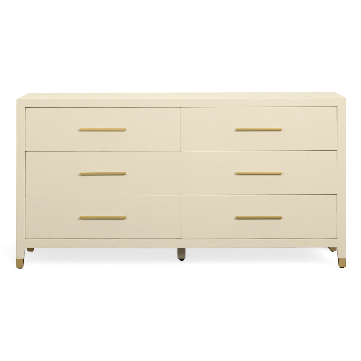 TOV Furniture Dani Cream Faux Shagreen 6-Drawer Dresser