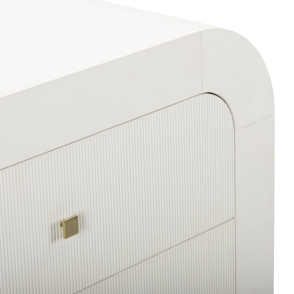 TOV Furniture Hump White Arched 3-Drawer Bedside Chest